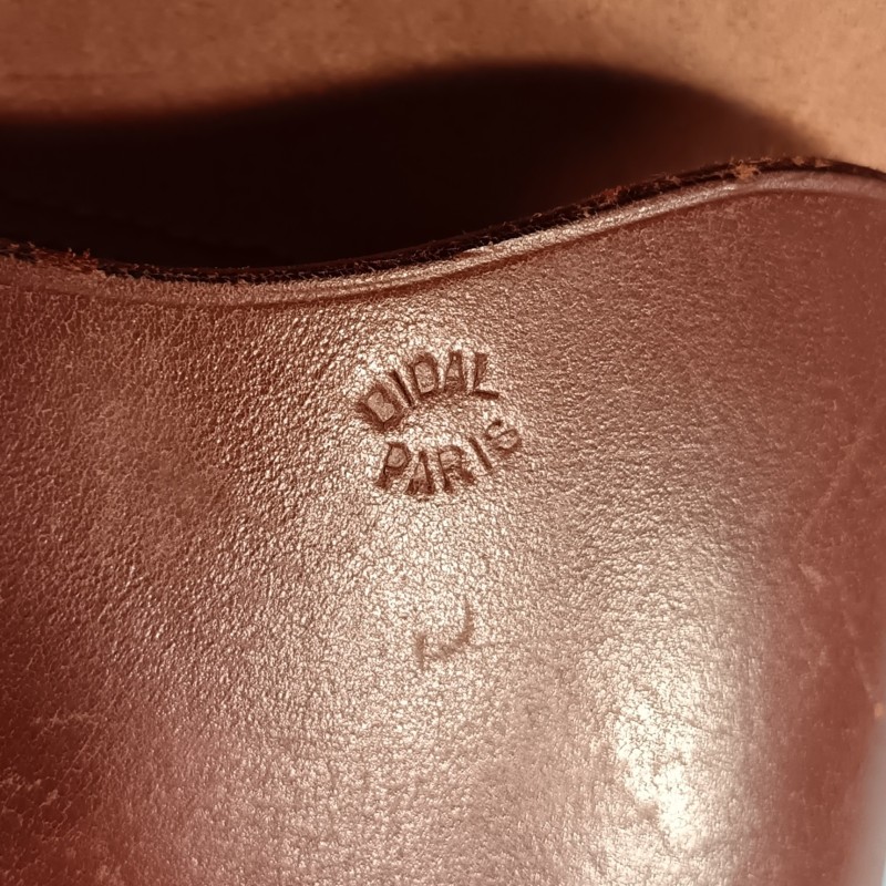 ETUI D'OFFICIER EN CUIR FAUVE POUR REVOLVER ST ETIENNE MODELE 1892 ETUI FABRICATION BIDAL A PARIS